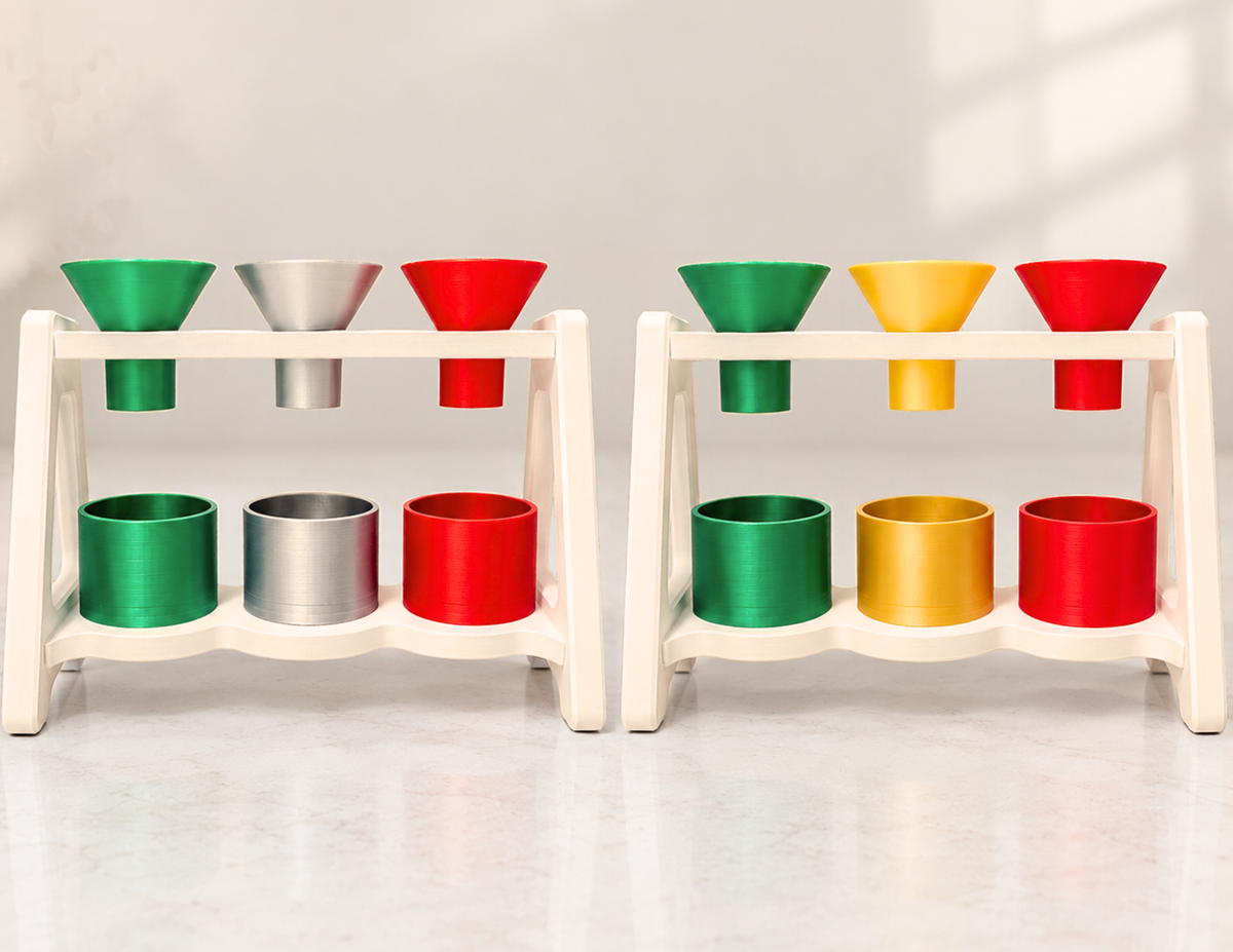 Holiday Edition Funnel/Cup Set - Christmas Sensory Play Accessory