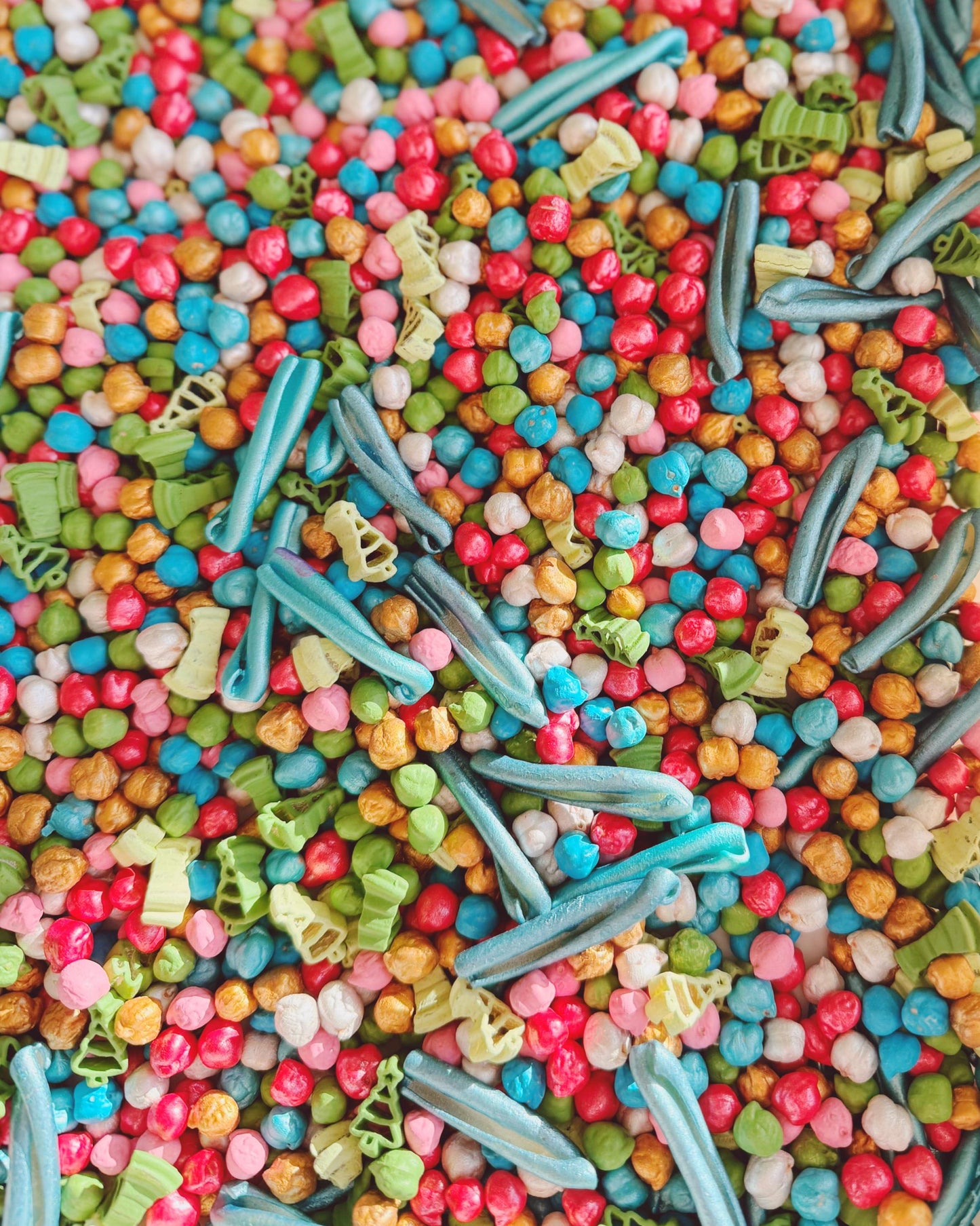 Forest Jamboree Sensory Bin Kit | Colored Chickpeas and Pasta for Sensory Bins | Festive Sensory Filler