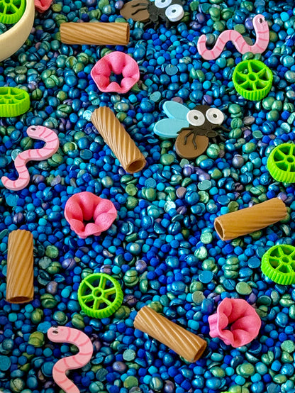 Feed the Frog + Lily Pad Lagoon Bundle | Counting Kit & Pond Sensory Mix | Montessori Math & Sensory Play for Toddlers & Preschoolers