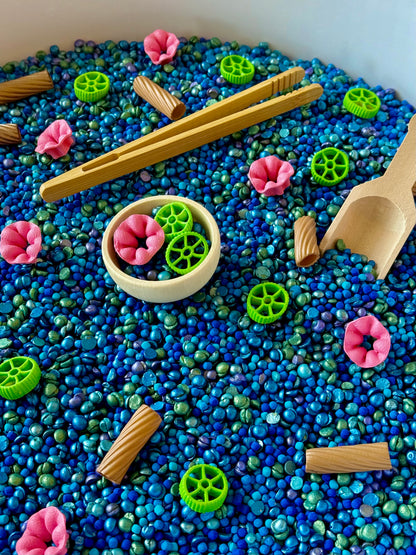 Lily Pad Lagoon Sensory Mix | Pond Sensory Bin Filler | Montessori Invitation to Play for Toddlers & Preschoolers