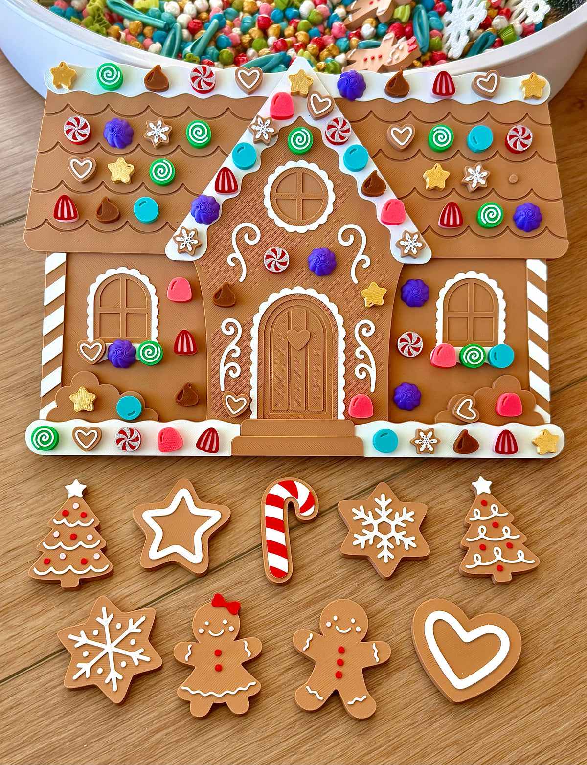 DIY Gingerbread House with Snap-On Candies - Candy Play Set