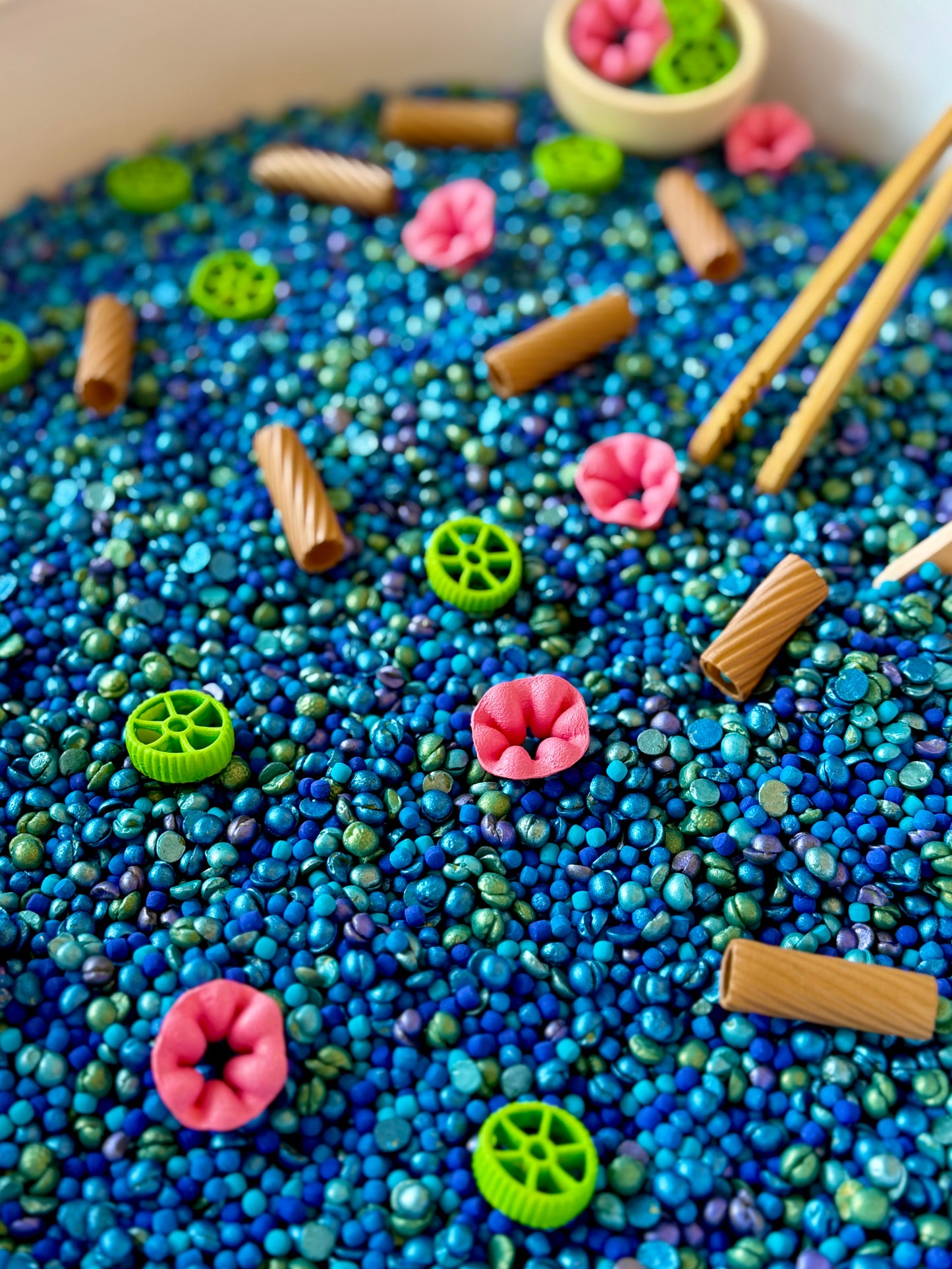 Lily Pad Lagoon Sensory Mix | Pond Sensory Bin Filler | Montessori Invitation to Play for Toddlers & Preschoolers