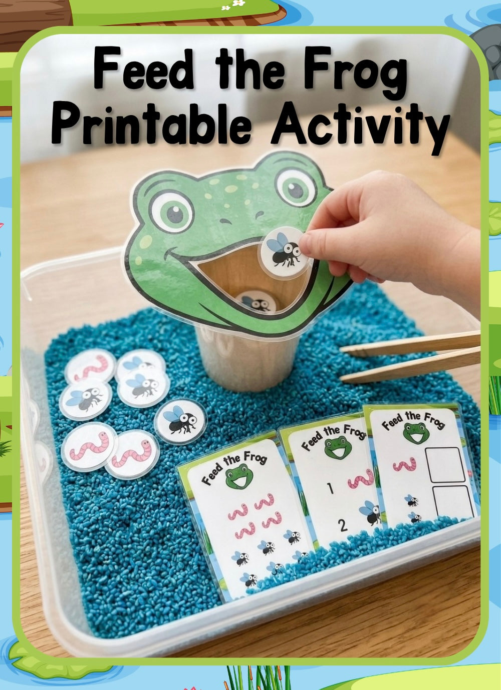 Feed the Frog Counting Printable | Preschool Math & Number Recognition Activity | Montessori Screen-Free Learning | Digital Download