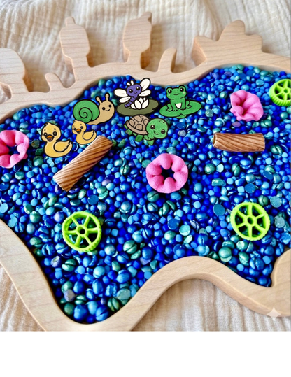 Lily Pond Mini Kit | Pond Water Sensory Bin | Montessori Invitation to Play for Toddlers & Preschoolers