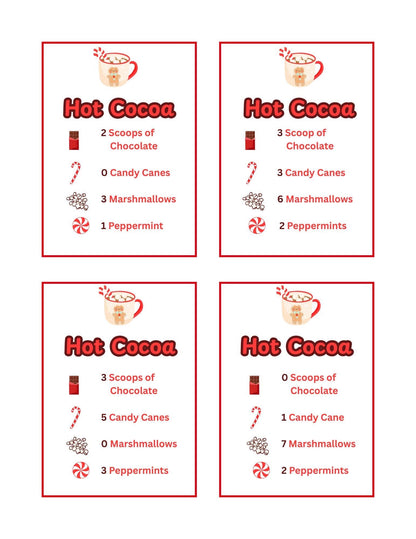 Digital Download - Hot Cocoa Recipe Cards, 12 Card Set - Sensory Bin Accessories - Sensory Play