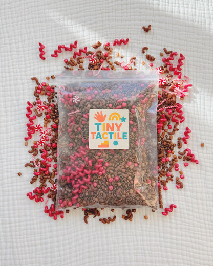 Sensory Bin Filler + Play Kit - Hot Cocoa - Pasta, Chickpea & Lentil Filler - Winter - Christmas