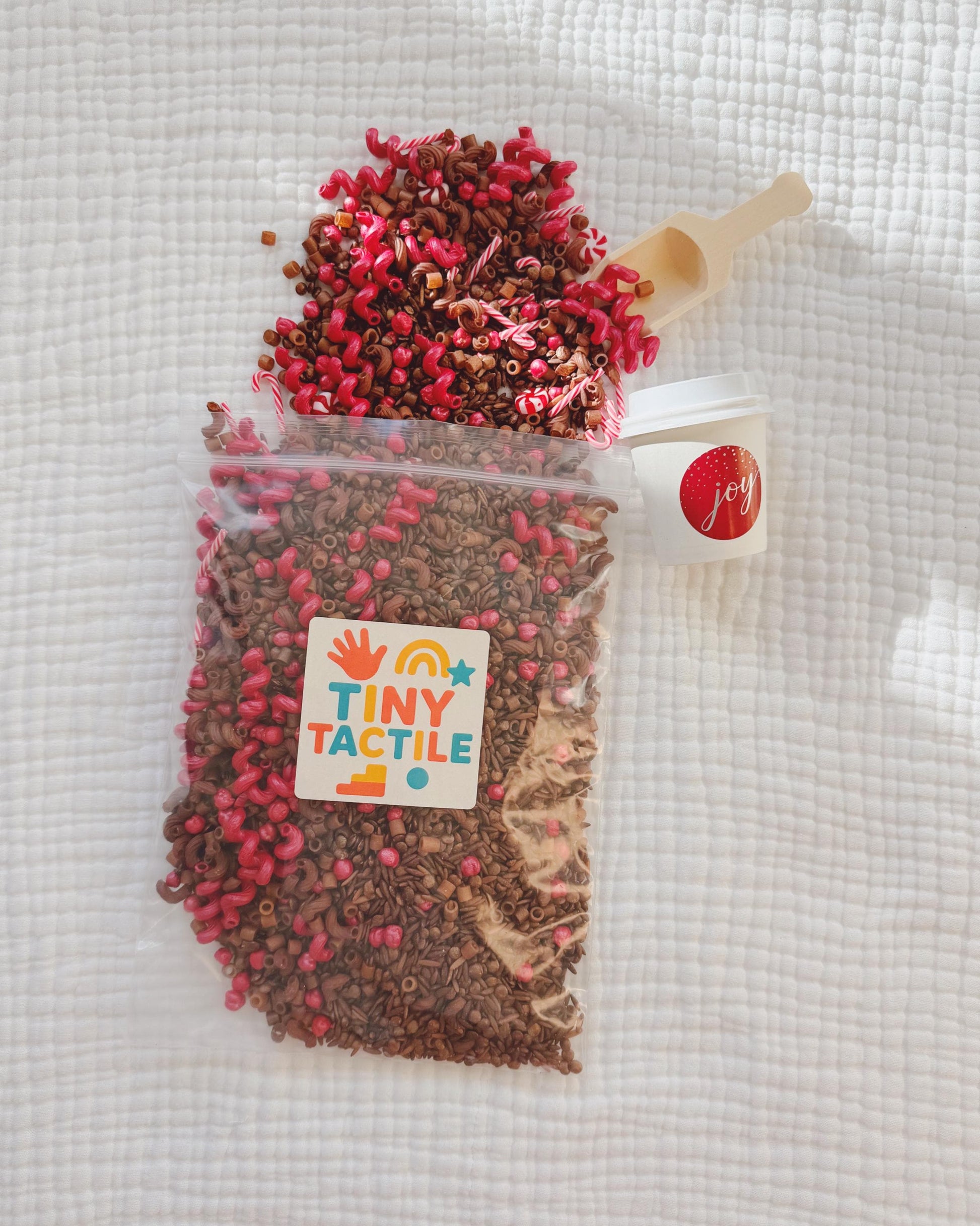 Sensory Bin Filler + Play Kit - Hot Cocoa - Pasta, Chickpea & Lentil Filler - Winter - Christmas