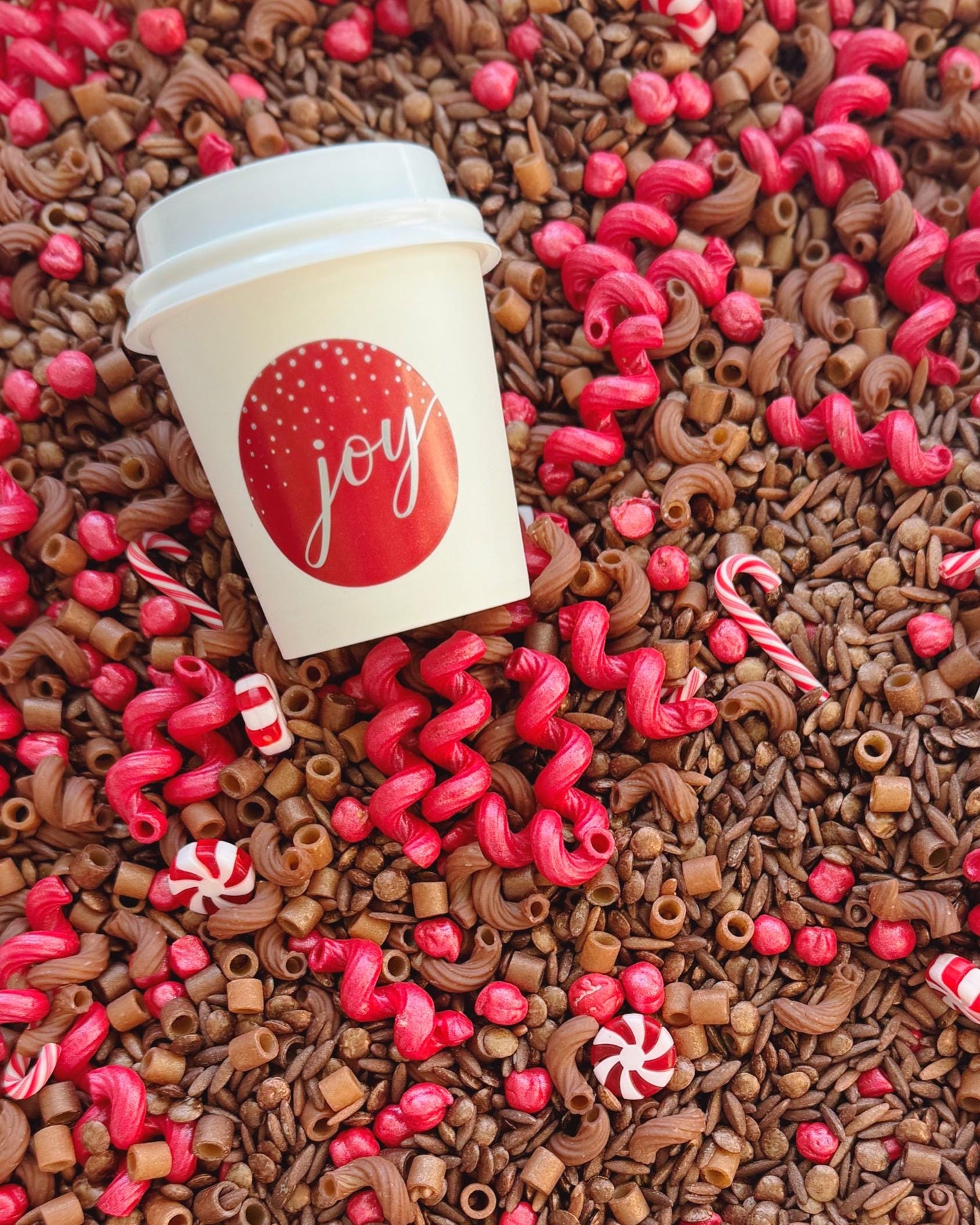 Sensory Bin Filler + Play Kit - Hot Cocoa - Pasta, Chickpea & Lentil Filler - Winter - Christmas