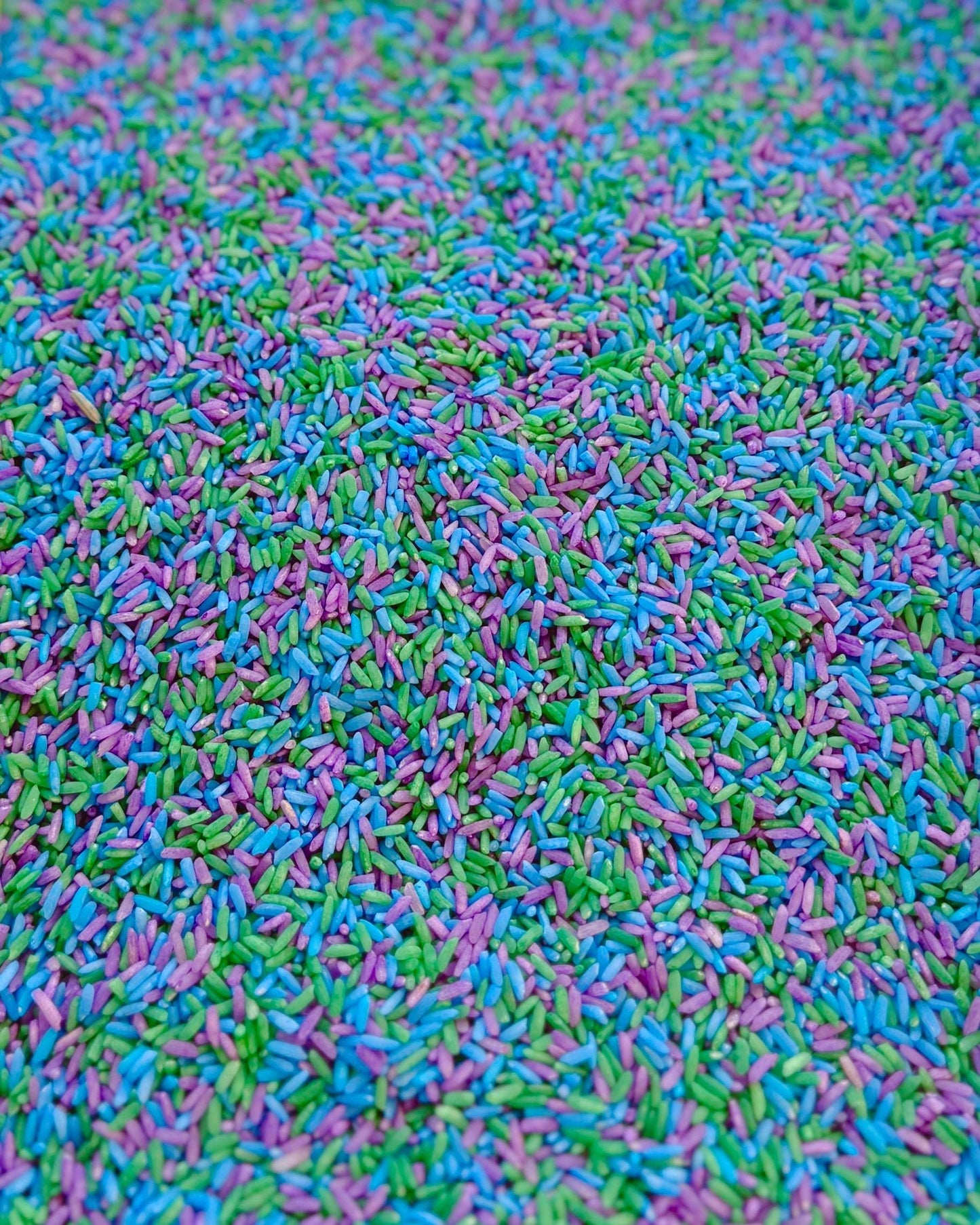 Colored Rice | Sensory Bin Filler | Earth Day Colored Rice Filler | Blue, Green, and Purple Colored Rice Mix for Sensory Play