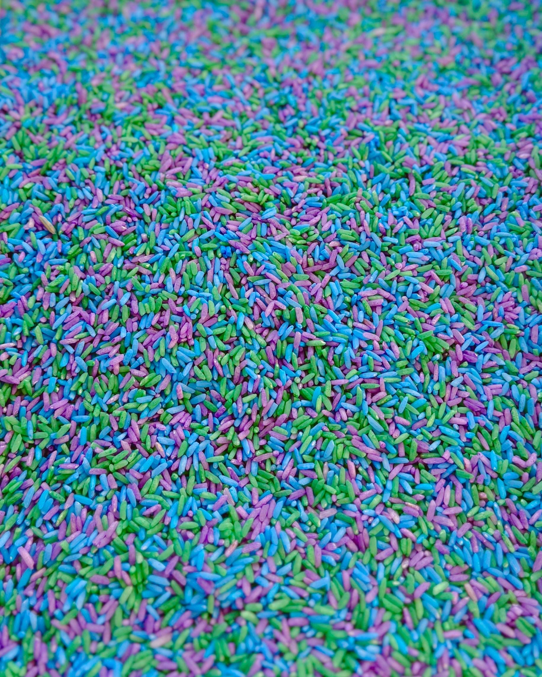 Colored Rice | Sensory Bin Filler | Earth Day Colored Rice Filler | Blue, Green, and Purple Colored Rice Mix for Sensory Play