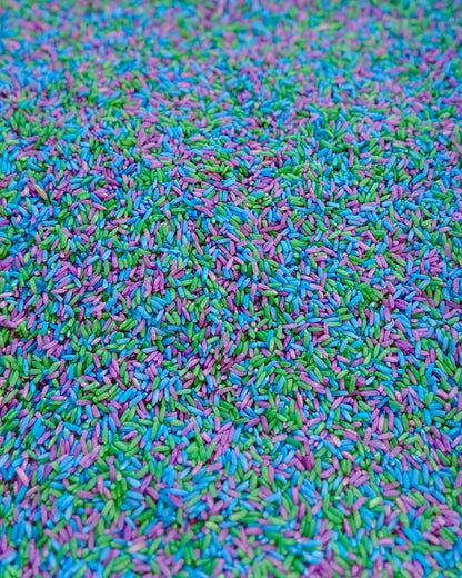 Colored Rice | Sensory Bin Filler | Earth Day Colored Rice Filler | Blue, Green, and Purple Colored Rice Mix for Sensory Play