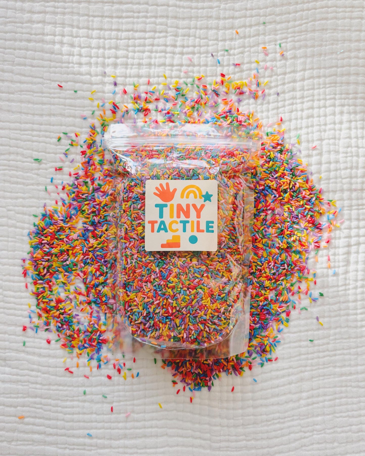 Rainbow Rice| Rainbow Sensory Bin Filler | Colored Rice | Sensory Bin Mix | Mixed Colored Rice for Sensory Play