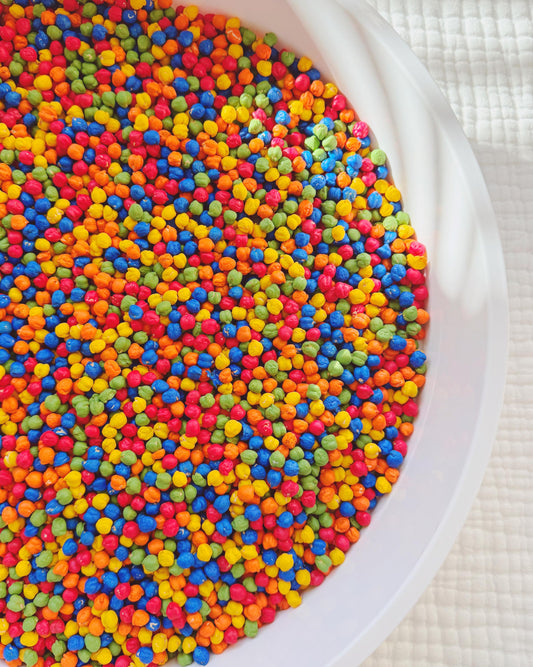 Rainbow Chickpea Sensory Bin Filler | Colored Sensory Mix | Bright and Colorful Sensory Stimulation