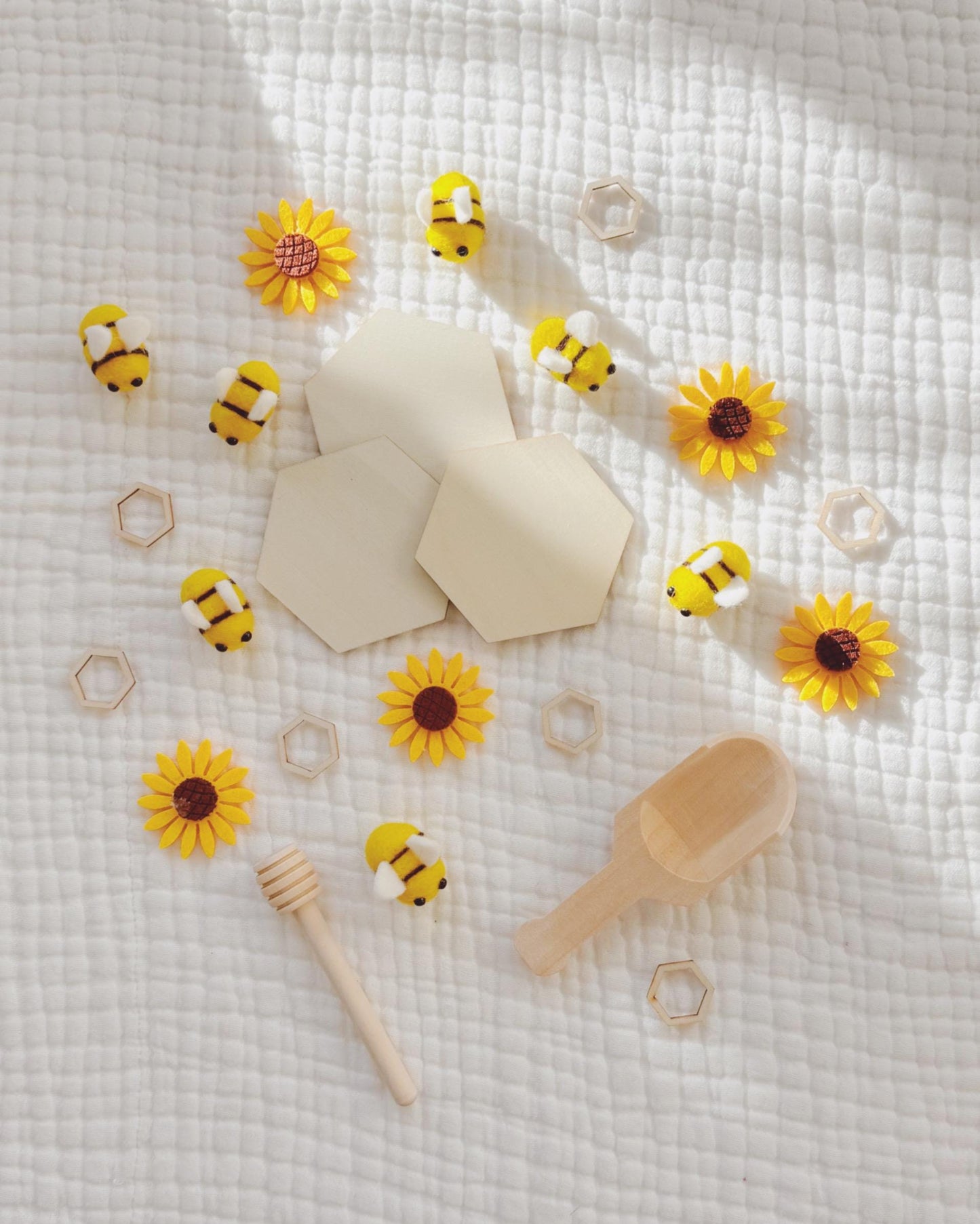 Spelling Bee Sensory Play Kit | Bumble Bee Theme Sensory Bin Filler | Spring Sensory Bin | Alphabet Sensory Kit | Black, White, Gold, Yellow