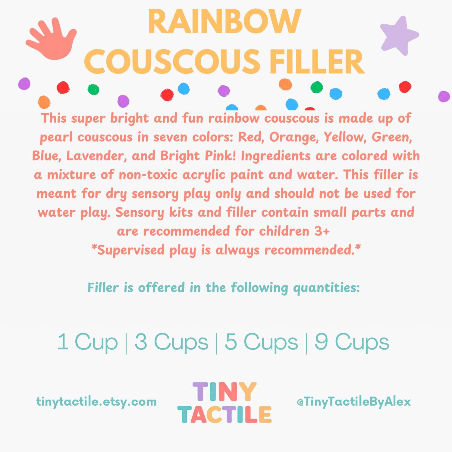 Sensory Bin Filler | Rainbow Couscous | Bright Colored Play