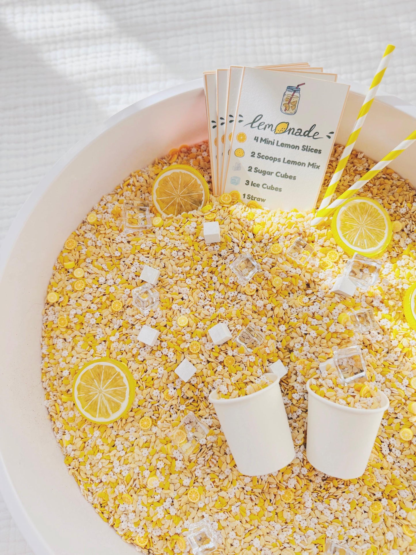 Lemonade Stand Sensory Play Kit | Sensory Bin Kit for Pretend and Dramatic Play | Sensory Play Base | Preschool Activities for Sensory Table