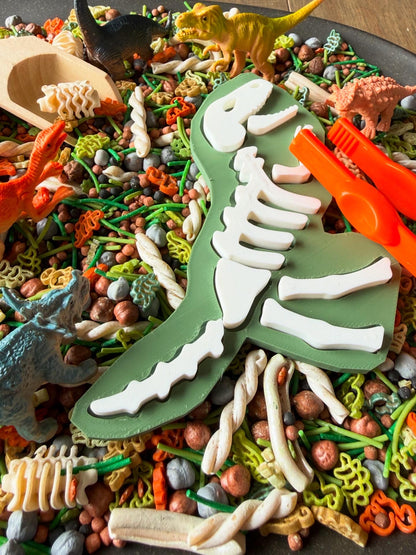 Dino Dig Sensory Play Kit with Toys and Accessories | Dinosaur Sensory Bin Filler | Jurassic Themed Sensory Mix | Dino Sensory Filler