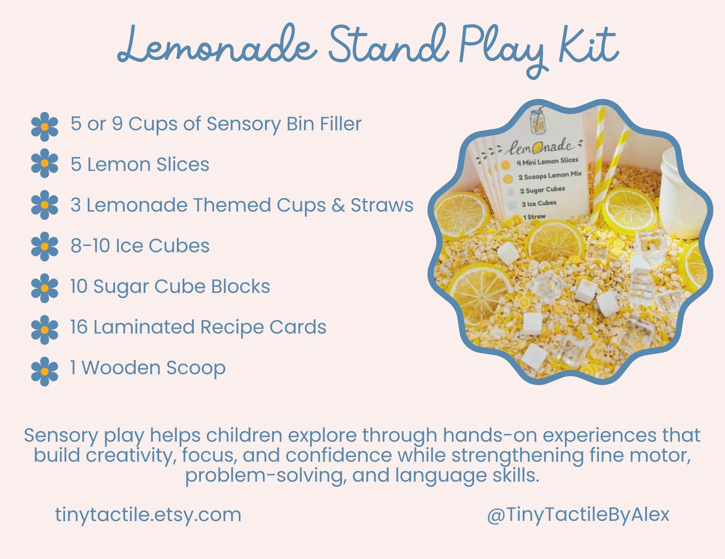Lemonade Stand Sensory Play Kit | Sensory Bin Kit for Pretend and Dramatic Play | Sensory Play Base | Preschool Activities for Sensory Table