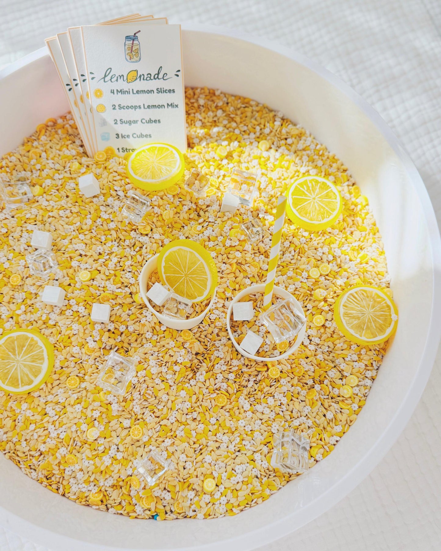 Lemonade Stand Sensory Play Kit | Sensory Bin Kit for Pretend and Dramatic Play | Sensory Play Base | Preschool Activities for Sensory Table
