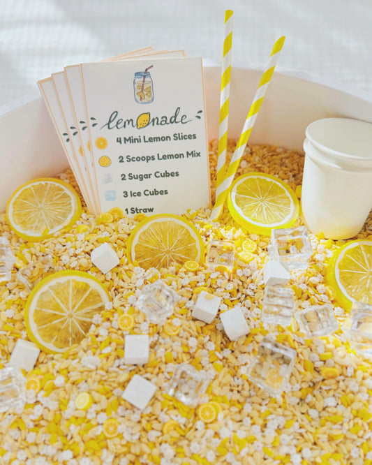 Lemonade Stand Sensory Play Kit | Sensory Bin Kit for Pretend and Dramatic Play | Sensory Play Base | Preschool Activities for Sensory Table