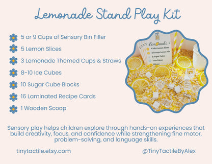 Lemonade Sensory Bin Filler – Sensory Toddler Play - Lemonade Stand Dramatic Play