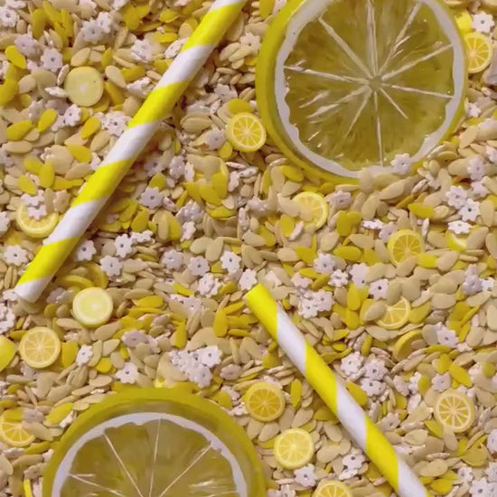 Lemonade Sensory Bin Filler – Sensory Toddler Play - Lemonade Stand Dramatic Play